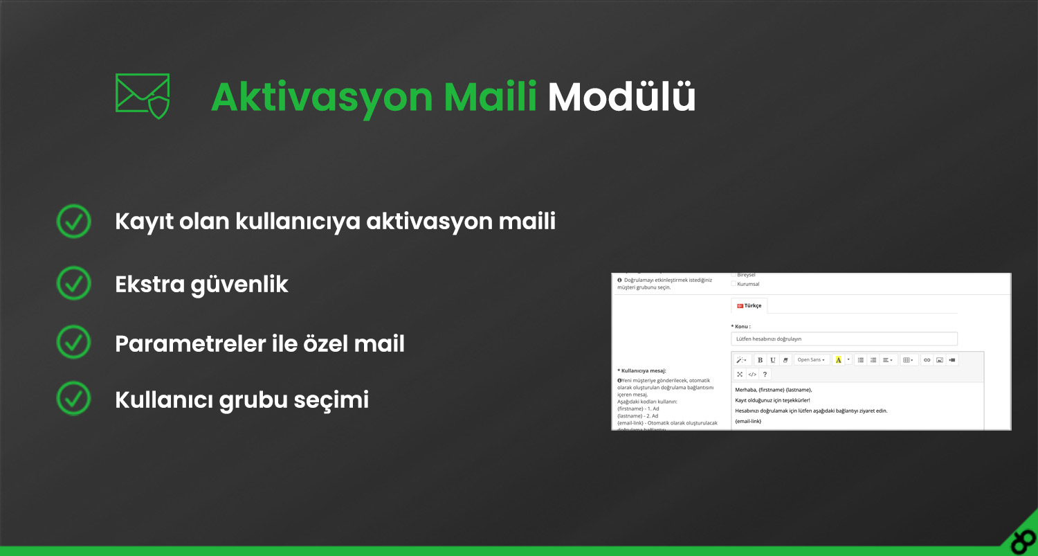 Opencart Aktivasyon Maili Modülü