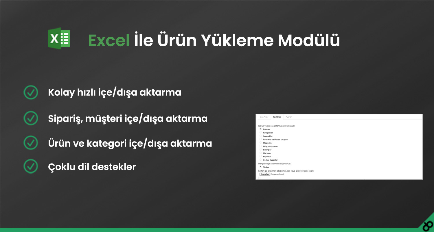Opencart Excel İle Ürün Yükleme Modülü