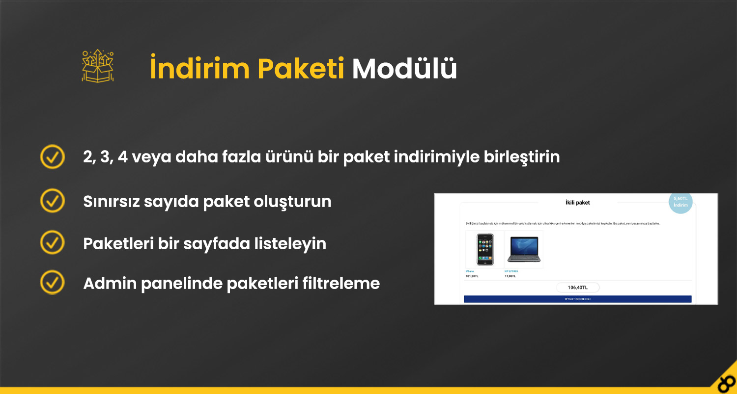 Opencart İndirim Paketi Modülü