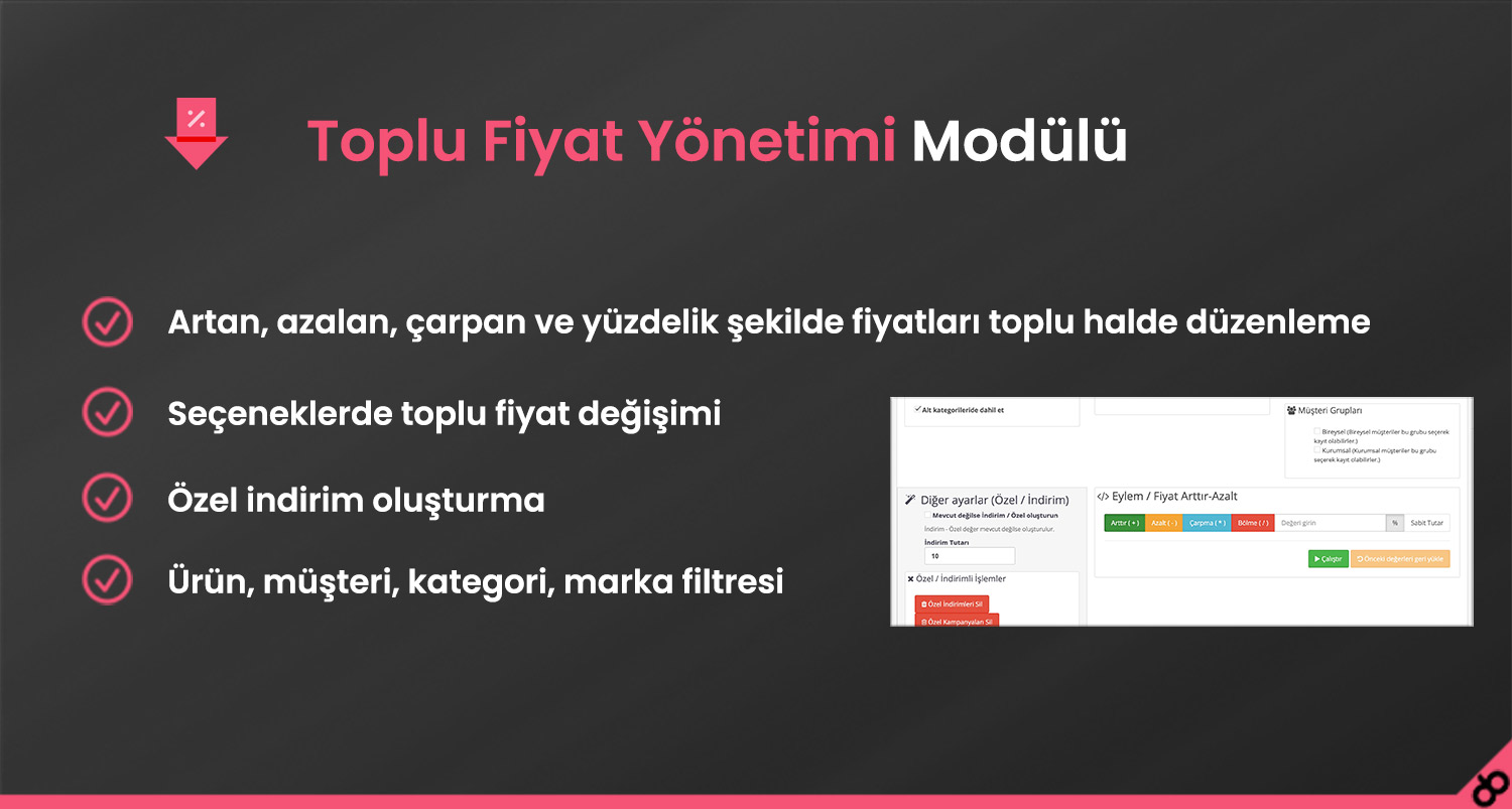 Opencart Toplu Fiyat Yönetimi Modülü