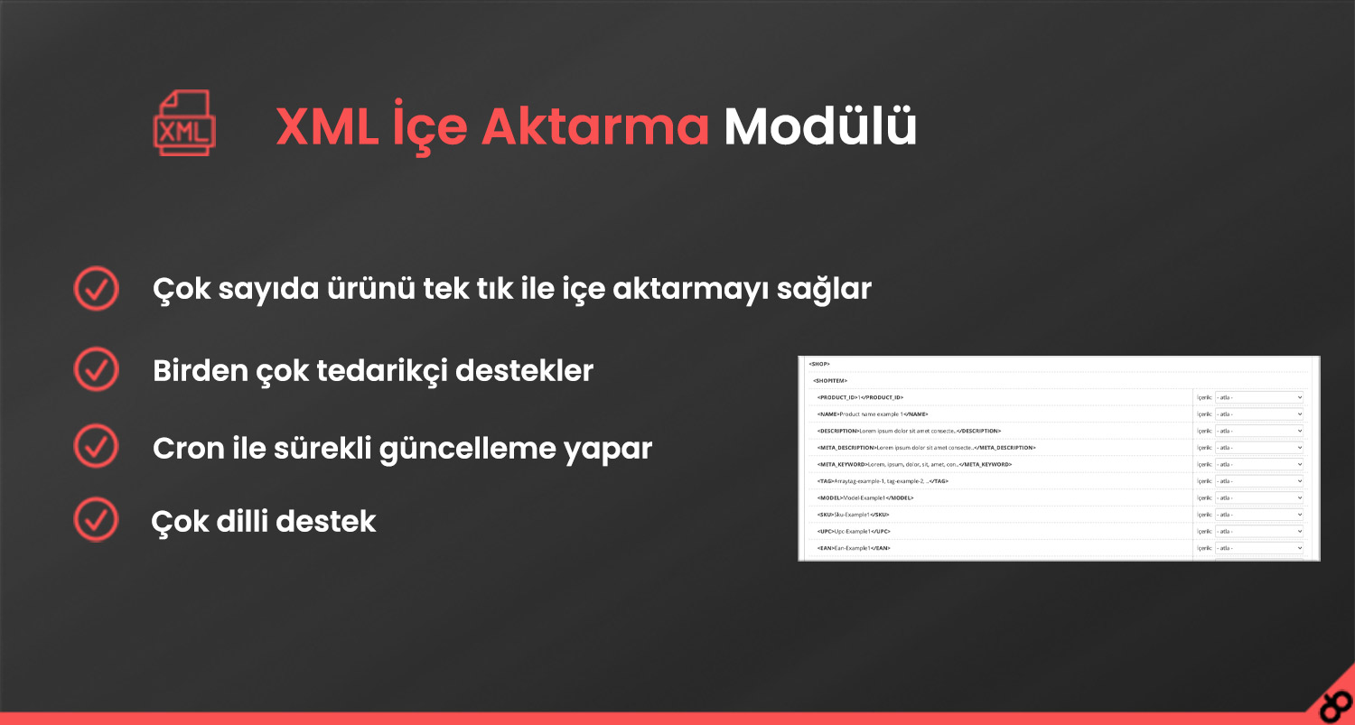 OpenCart XML İçe Aktarma Modülü