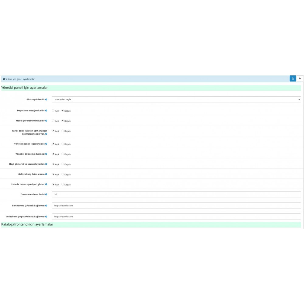 Opencart Admin Panel Düzenleme Modülü