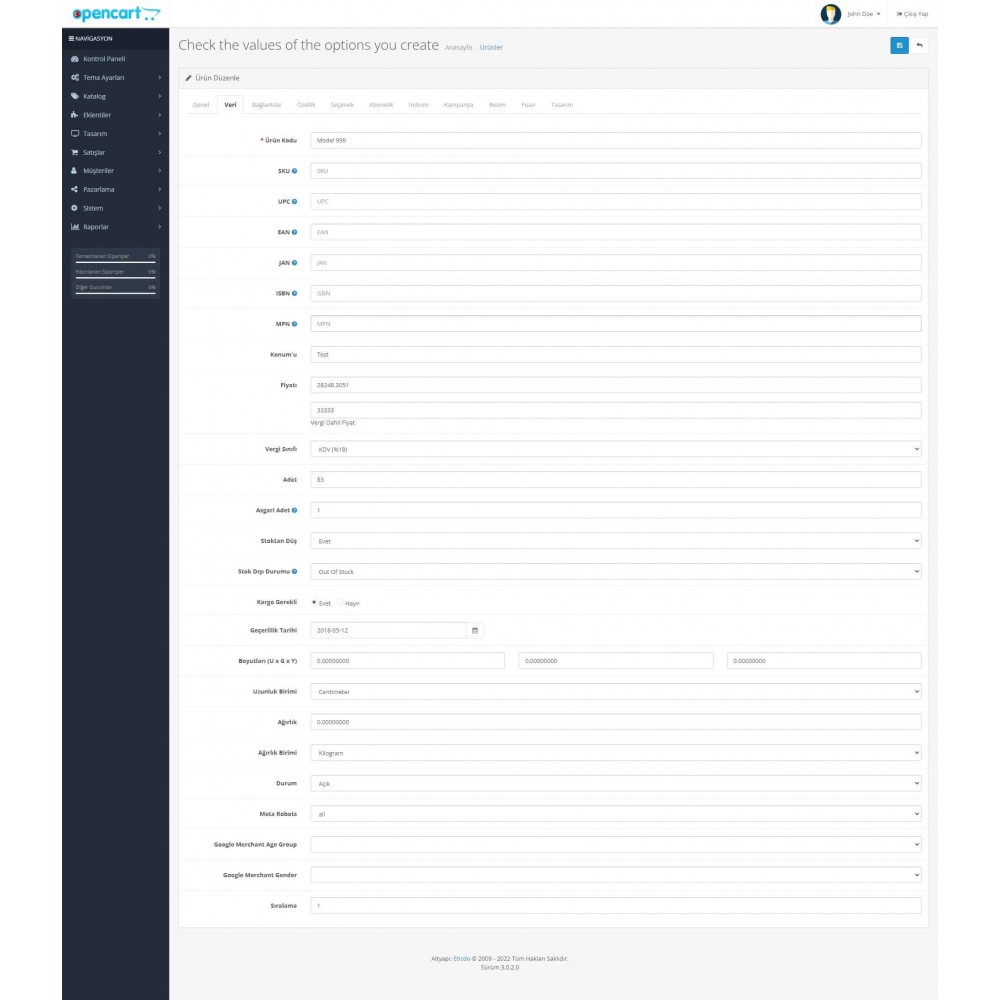 Opencart Kdv Dahil Fiyat Girme Modülü