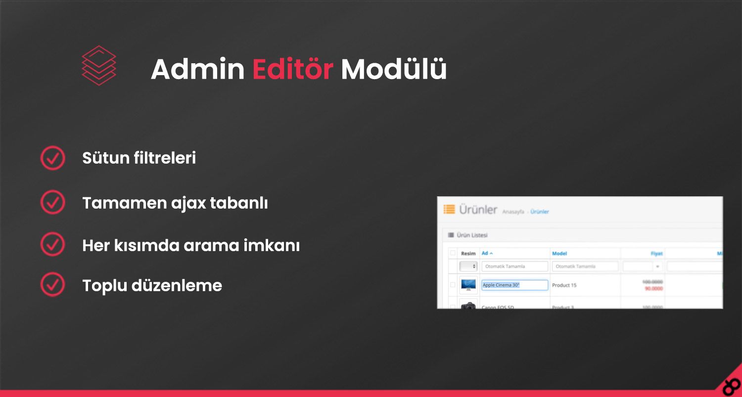 Opencart Admin Editor Modulu - Opencart Admin Editör Modülü